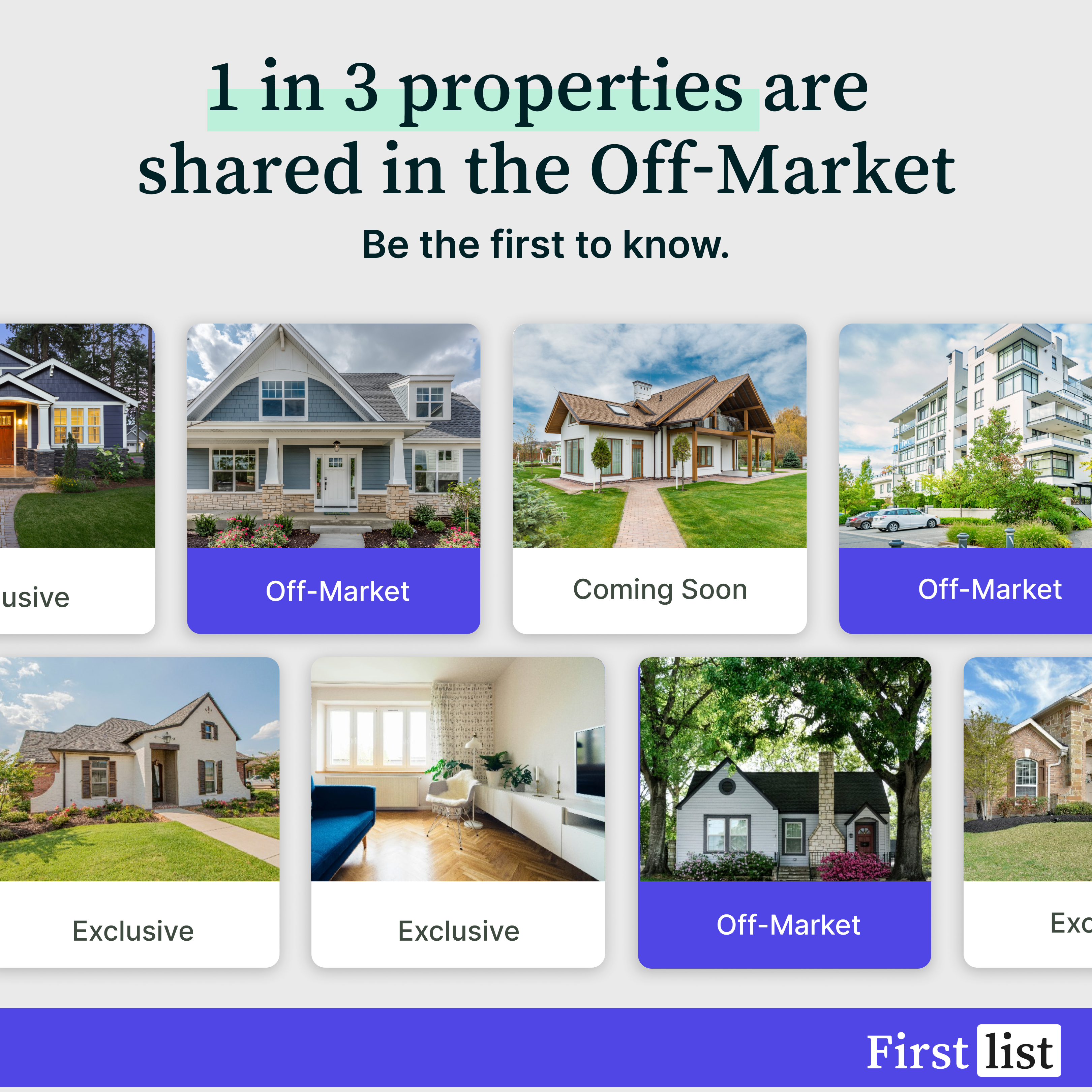 1 in 3 properties are shared in the off-market